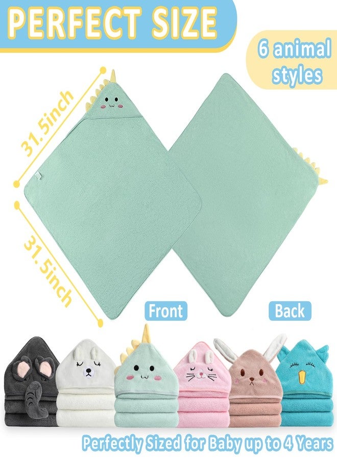 مجموعة من 6 مناشف أطفال بغطاء رأس من VZZNN - مقاس 32×32 بوصة، مناشف استحمام فائقة النعومة للأطفال حديثي الولادة، مناشف فائقة الامتصاص ومضادة للحساسية للأطفال الرضع من الجنسين - Image 3